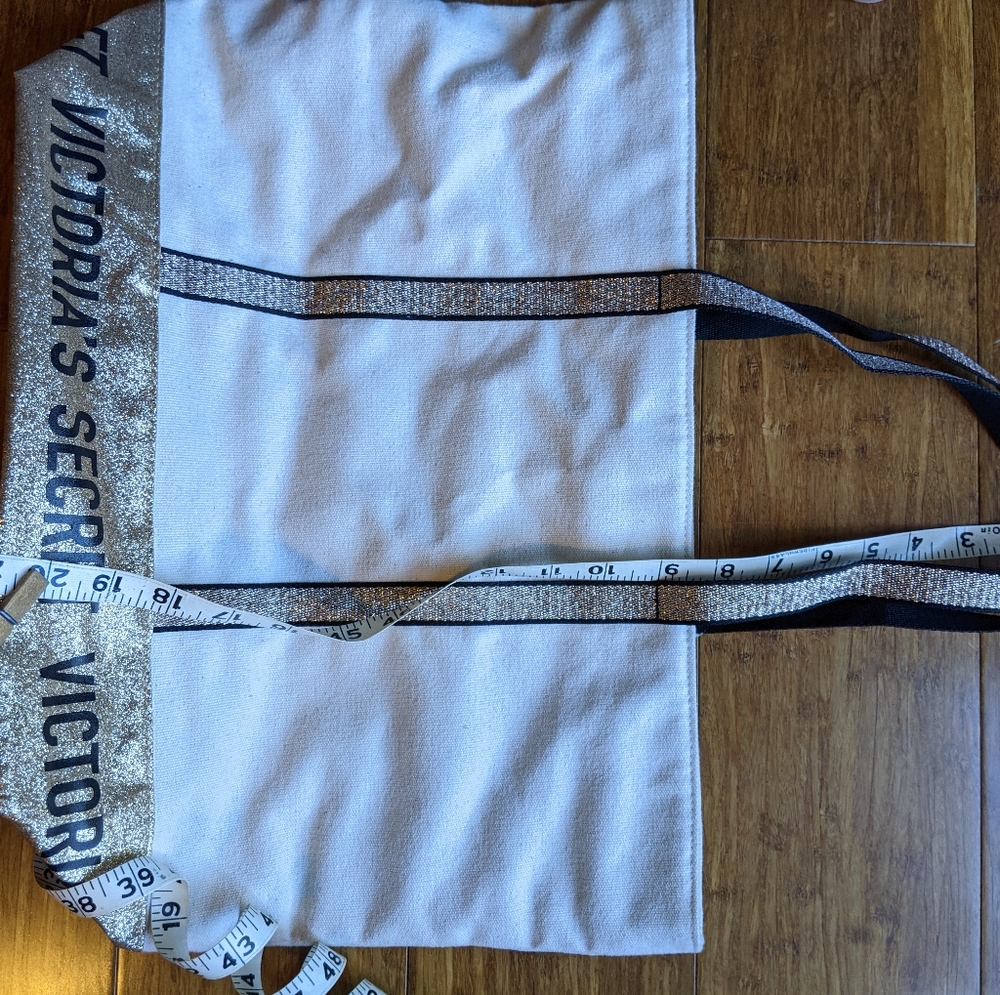 Victoria Secret gold trim canvas bag - Picture 3 of 4